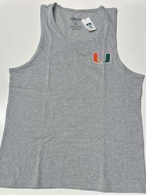 University of Miami Hurricanes FloGrown  Men’s Gray Sleeveless Muscle Tank